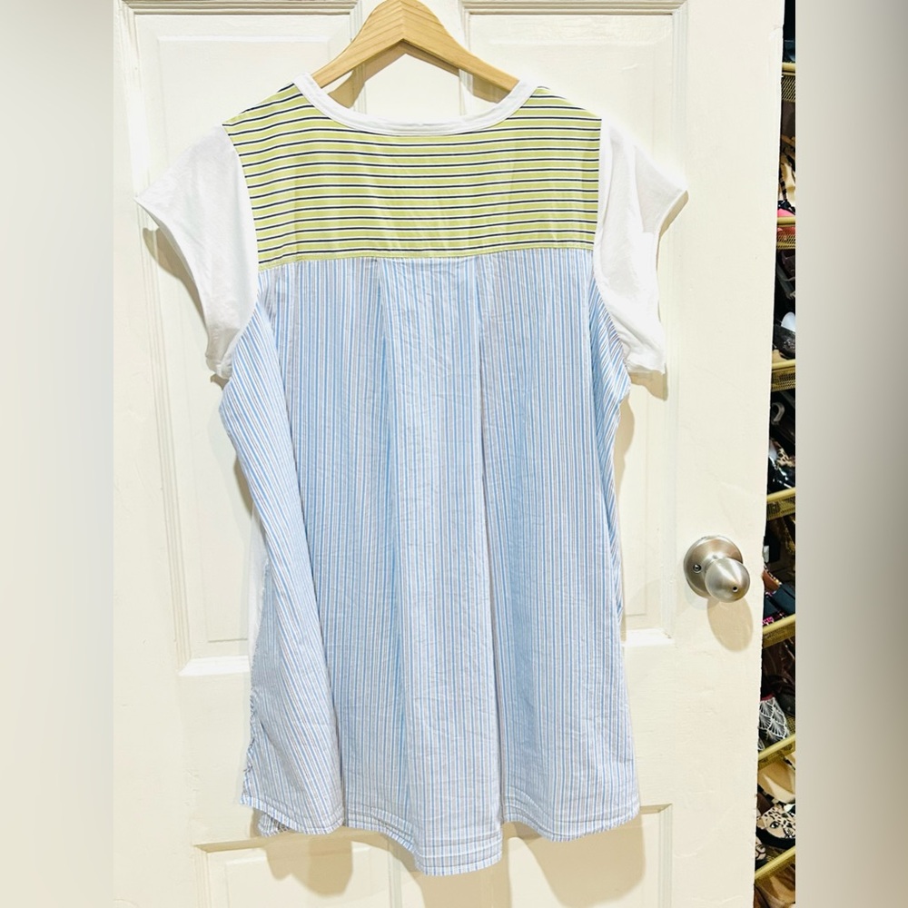MAEVE Anthropologie Darcy Tunic Tee Striped Coastal Preppy Relaxed Size S - Picture 7 of 10